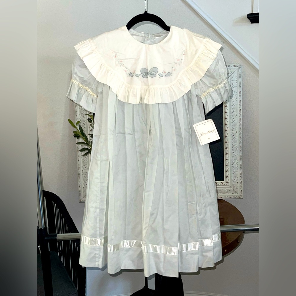 Vintage STRASBURG By Sheree Aust Size 6โ Heirloom Dress Soft Blue-ish Grey-ish